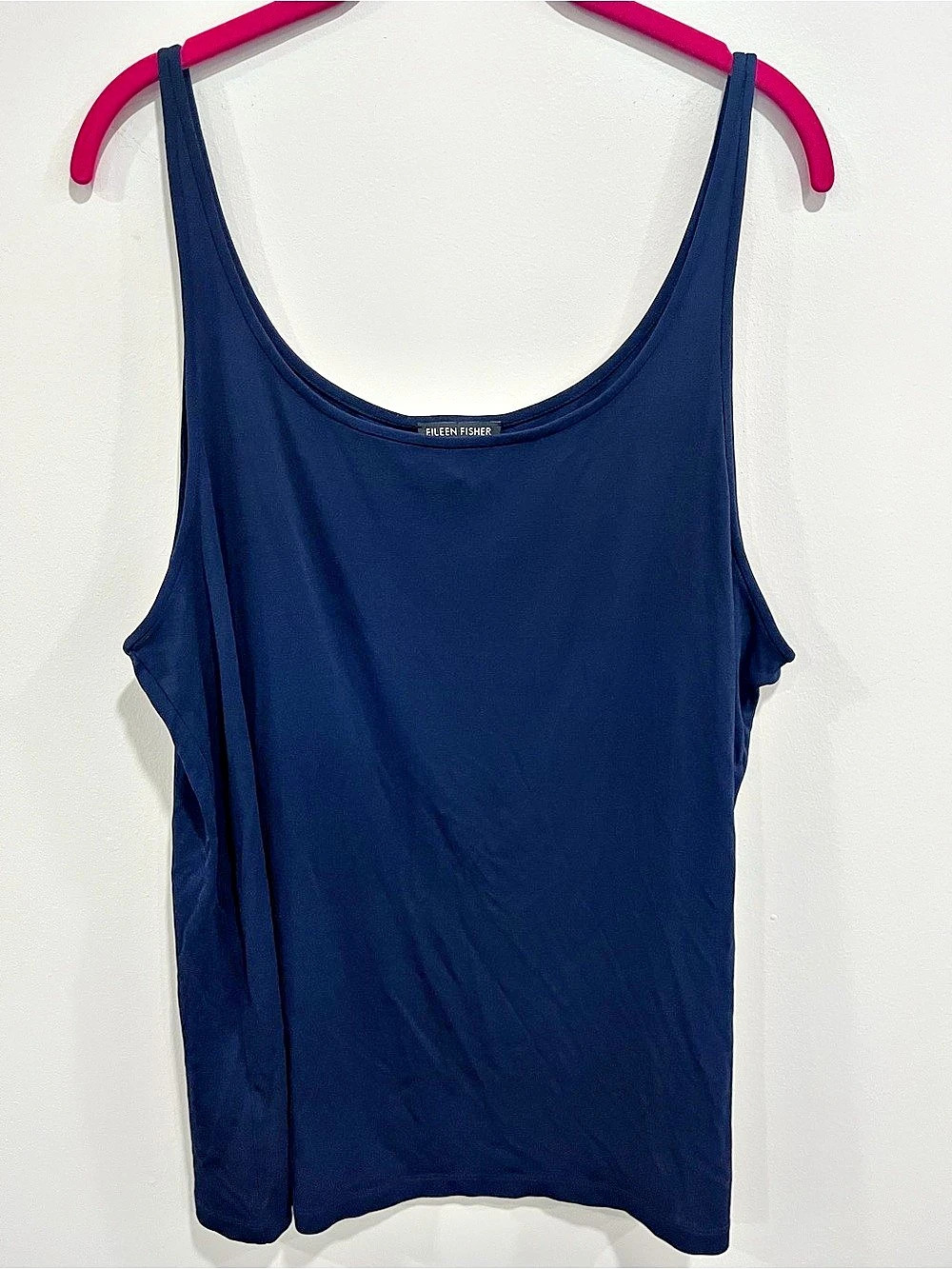 Eileen Fisher Slim Fit Scoop Neck 100% Silk Tank Size XL